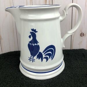 Vintage International House “Country Blue” Ceramic Pitcher 32oz - 9” Tall